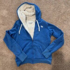 Abercrombie Faux Fur Lined Zip Up Hoodie